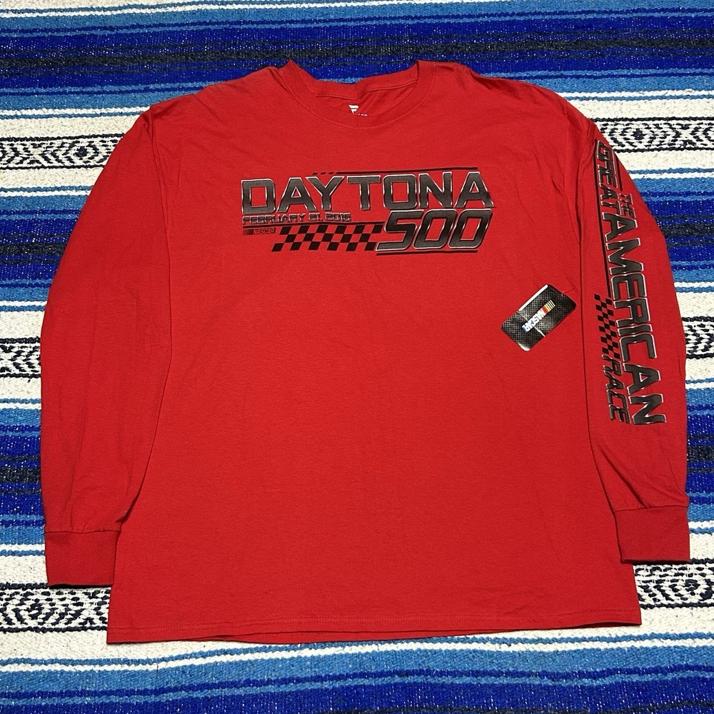 Daytona 500 2016 NASCAR Fanatics Red Long Sleeve Shirt Men's XL Racing